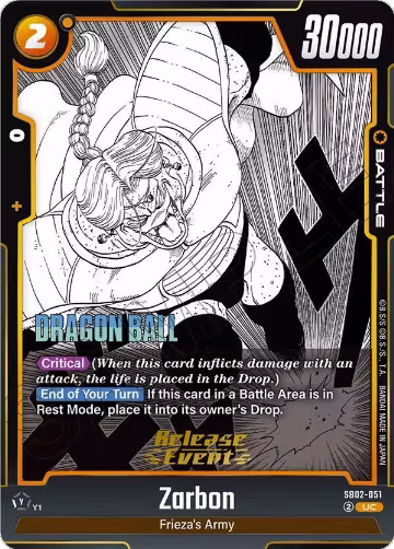 Zarbon - SB02-051 (SB02-051), Manga Booster 02 Release Event Cards — DB Fusion card price