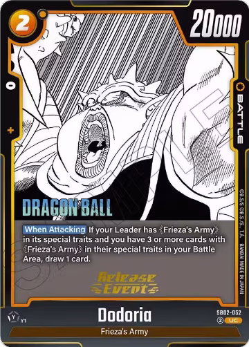 Dodoria (SB02-052), Manga Booster 02 Release Event Cards — DB Fusion card price