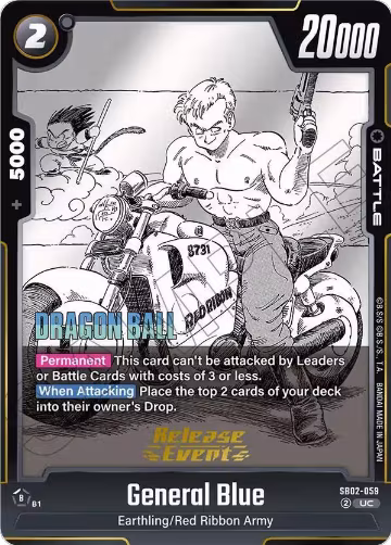 General Blue (SB02-059), Manga Booster 02 Release Event Cards — DB Fusion card price