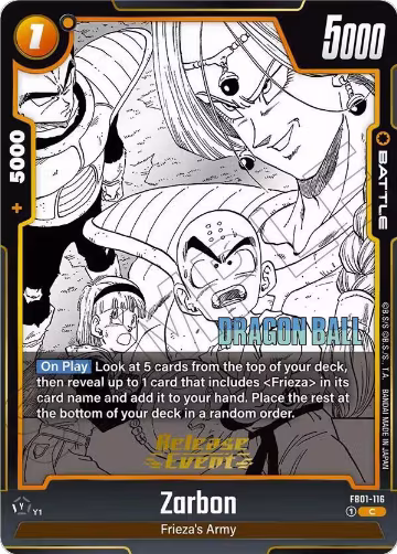 Zarbon - FB01-116 (FB01-116), Manga Booster 02 Release Event Cards — DB Fusion card price