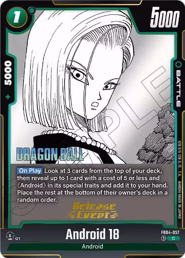 Android 18 (FB04-057), Manga Booster 02 Release Event Cards — DB Fusion card price