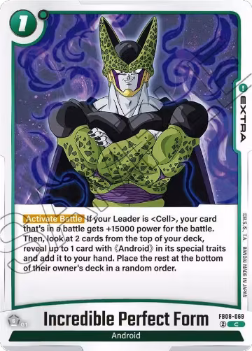 Incredible Perfect Form (FB08-069), Saiyan's Pride — DB Fusion card price