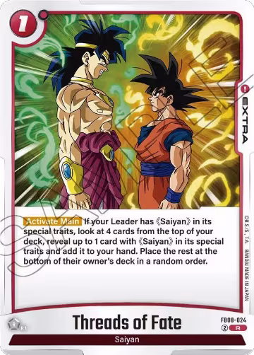 Threads of Fate (FB08-024), Saiyan's Pride — DB Fusion card price