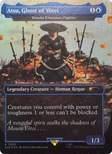 Atsu, Ghost of Yotei - Tetsuko Umezawa, Fugitive (Rainbow Foil) (7055), Secret Lair Drop Series — Magic card price