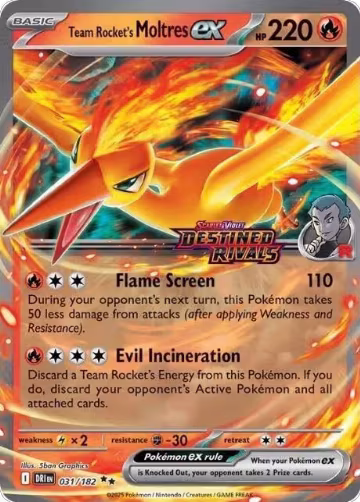 Team Rocket's Moltres ex - 31/182 (Destined Rivals Stamp) (031/182), Miscellaneous Cards & Products — Pokémon card price