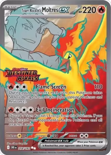 Team Rocket's Moltres ex - 208/182 (Destined Rivals Stamp) (208/182), Miscellaneous Cards & Products — Pokémon card price