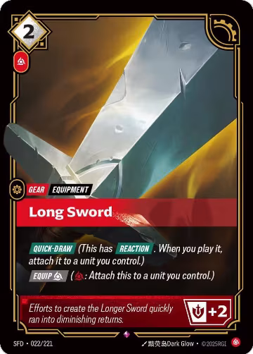 Long Sword (022/221), Spiritforged — Riftbound card price