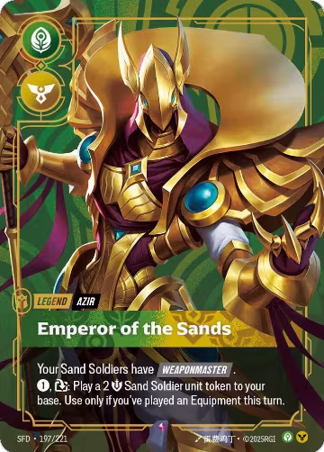 Azir, Emperor of the Sands (197/221), Spiritforged — Riftbound card price