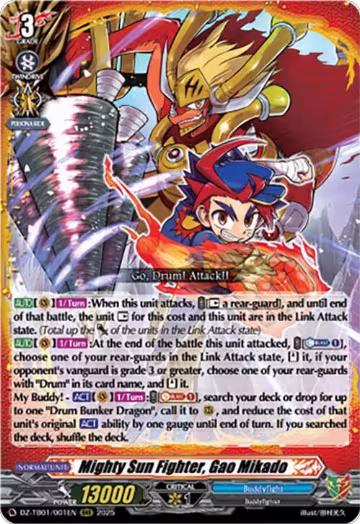 Mighty Sun Fighter, Gao Mikado (DZ-TB01/001EN), DZ-TB01: Future Card Buddyfight — Vanguard card price