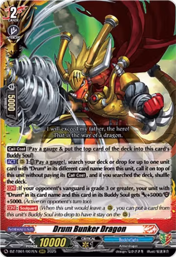 Drum Bunker Dragon (DZ-TB01/007EN), DZ-TB01: Future Card Buddyfight — Vanguard card price