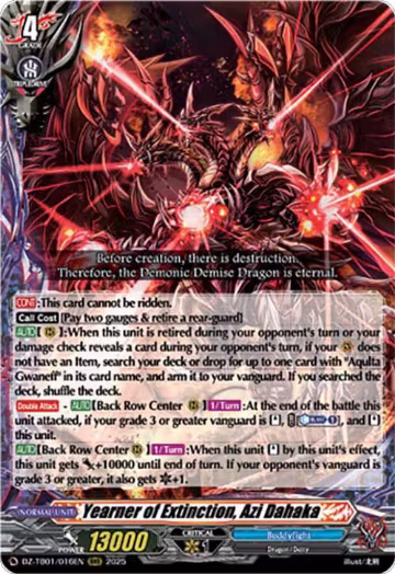 Yearner of Extinction, Azi Dahaka (DZ-TB01/016EN), DZ-TB01: Future Card Buddyfight — Vanguard card price