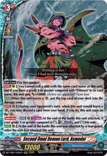Second Omni Demon Lord, Asmodai (DZ-TB01/030EN), DZ-TB01: Future Card Buddyfight — Vanguard card price