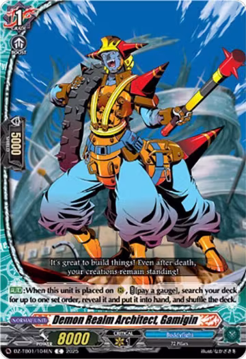 Demon Realm Architect, Gamigin (DZ-TB01/104EN), DZ-TB01: Future Card Buddyfight — Vanguard card price