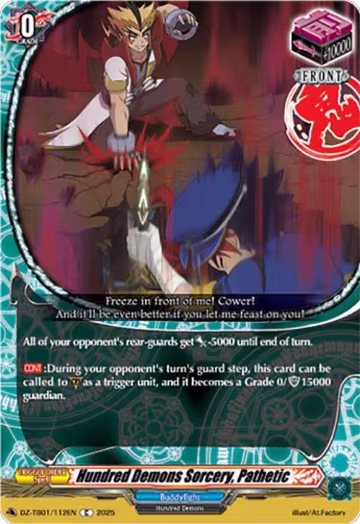 Hundred Demons Sorcery, Pathetic (DZ-TB01/112EN), DZ-TB01: Future Card Buddyfight — Vanguard card price