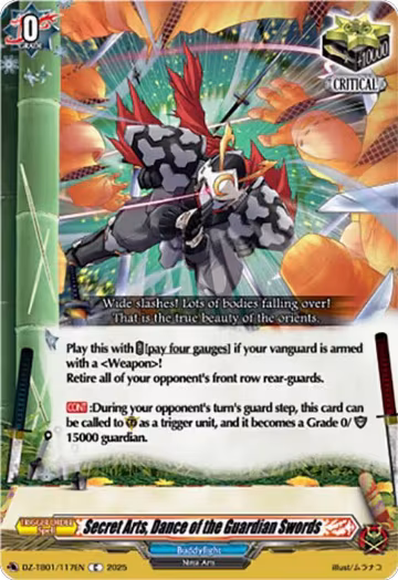 Secret Arts, Dance of the Guardian Swords (DZ-TB01/117EN), DZ-TB01: Future Card Buddyfight — Vanguard card price
