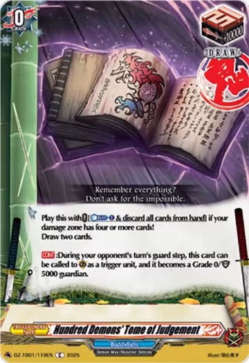 Hundred Demons' Tome of Judgement (DZ-TB01/119EN), DZ-TB01: Future Card Buddyfight — Vanguard card price