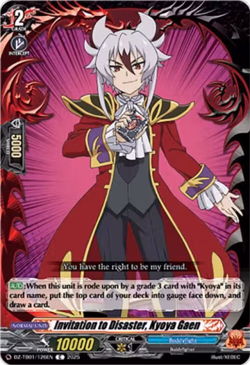 Invitation to Disaster, Kyoya Gaen (DZ-TB01/126EN), DZ-TB01: Future Card Buddyfight — Vanguard card price