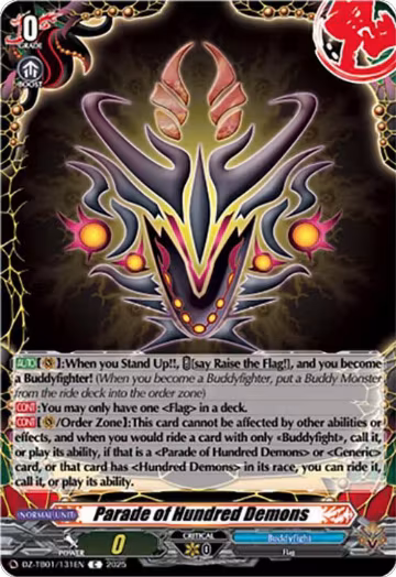 Parade of Hundred Demons (DZ-TB01/131EN), DZ-TB01: Future Card Buddyfight — Vanguard card price