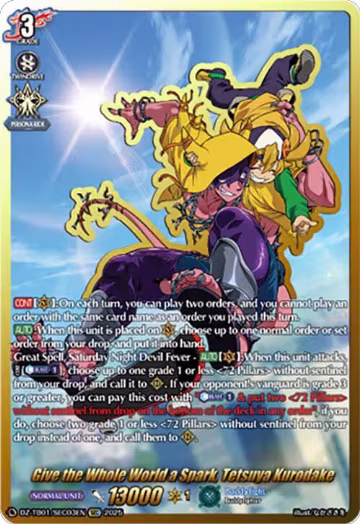 Give the Whole World a Spark, Tetsuya Kurodake (SEC) (DZ-TB01/SEC03EN), DZ-TB01: Future Card Buddyfight — Vanguard card price