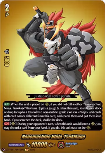 Nanomachine Ninja, Tsukikage (BR) (DZ-TB01/BR10EN), DZ-TB01: Future Card Buddyfight — Vanguard card price