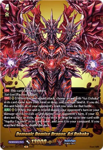 Demonic Demise Dragon, Azi Dahaka (BR) (DZ-TB01/BR12EN), DZ-TB01: Future Card Buddyfight — Vanguard card price