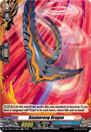 Boomerang Dragon (H) (DZ-TB01/H18EN), DZ-TB01: Future Card Buddyfight — Vanguard card price