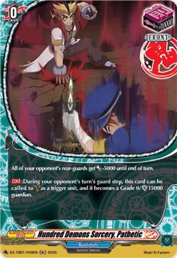 Hundred Demons Sorcery, Pathetic (H) (DZ-TB01/H49EN), DZ-TB01: Future Card Buddyfight — Vanguard card price