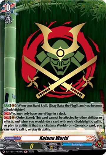 Katana World (H) (DZ-TB01/H61EN), DZ-TB01: Future Card Buddyfight — Vanguard card price