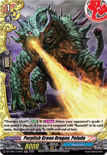 Purplish Green Dragon, Peluda (H) (DZ-TB01/H72EN), DZ-TB01: Future Card Buddyfight — Vanguard card price