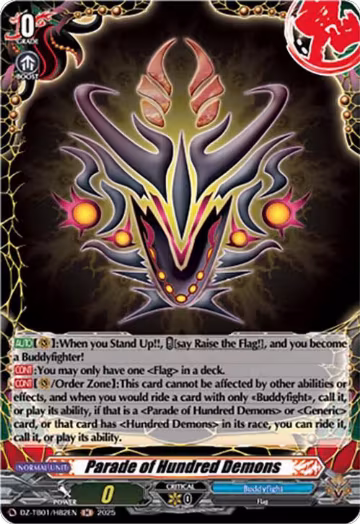 Parade of Hundred Demons (H) (DZ-TB01/H82EN), DZ-TB01: Future Card Buddyfight — Vanguard card price
