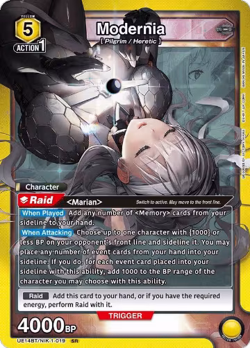 Modernia (019) (UE14BT/NIK-1-019), GODDESS OF VICTORY: NIKKE — Union Arena card price