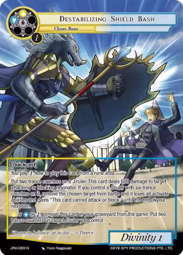Destabilizing Shield Bash (JRV-069 N), Journey to Ravidra — Force of Will card price