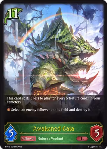 Awakened Gaia (BP12-001EN), Worldreaver’s Descent — Shadowverse card price