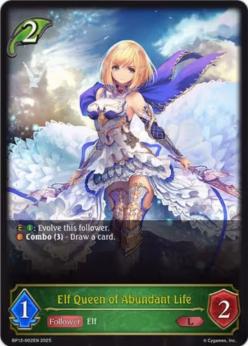 Elf Queen of Abundant Life (BP12-002EN), Worldreaver’s Descent — Shadowverse card price