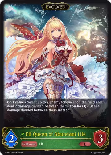 Elf Queen of Abundant Life (Evolved) (BP12-003EN), Worldreaver’s Descent — Shadowverse card price