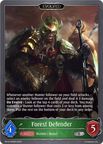 Forest Defender (Evolved) (BP12-009EN), Worldreaver’s Descent — Shadowverse card price
