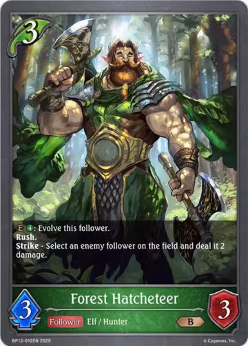 Forest Hatcheteer (BP12-012EN), Worldreaver’s Descent — Shadowverse card price