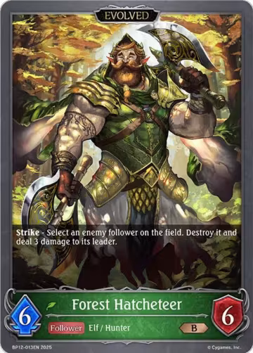 Forest Hatcheteer (Evolved) (BP12-013EN), Worldreaver’s Descent — Shadowverse card price