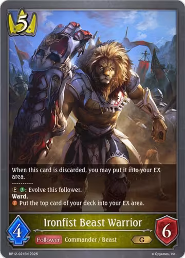 Ironfist Beast Warrior (BP12-021EN), Worldreaver’s Descent — Shadowverse card price
