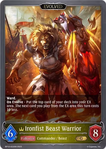 Ironfist Beast Warrior (Evolved) (BP12-022EN), Worldreaver’s Descent — Shadowverse card price