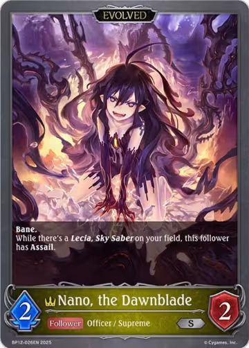 Nano, the Dawnblade (Evolved) (BP12-026EN), Worldreaver’s Descent — Shadowverse card price