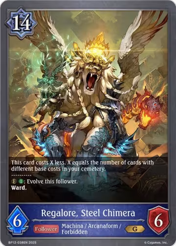 Regalore, Steel Chimera (BP12-038EN), Worldreaver’s Descent — Shadowverse card price