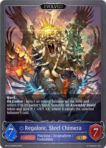 Regalore, Steel Chimera (Evolved) (BP12-039EN), Worldreaver’s Descent — Shadowverse card price