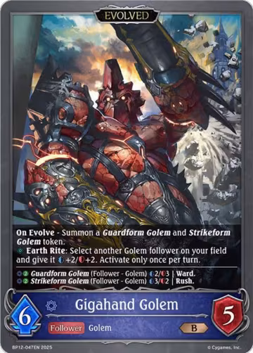 Gigahand Golem (Evolved) (BP12-047EN), Worldreaver’s Descent — Shadowverse card price