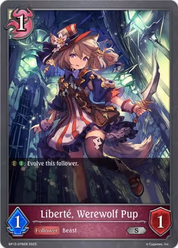 Liberte, Werewolf Pup (BP12-076EN), Worldreaver’s Descent — Shadowverse card price
