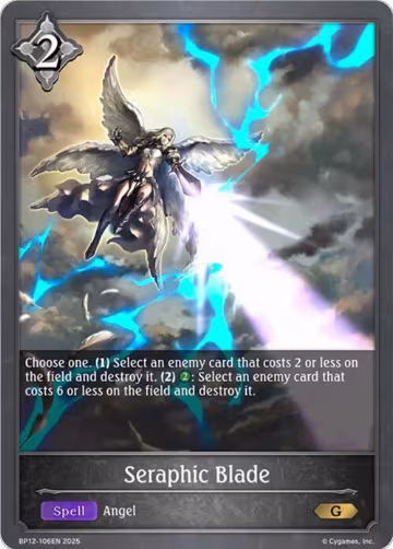 Seraphic Blade (BP12-106EN), Worldreaver’s Descent — Shadowverse card price