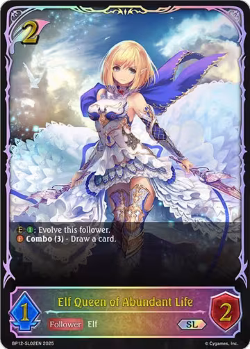 Elf Queen of Abundant Life (SL) (BP12-SL02EN), Worldreaver’s Descent — Shadowverse card price