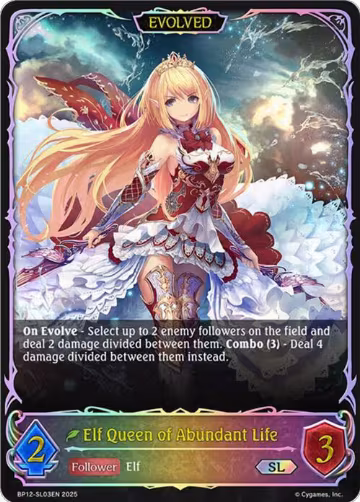 Elf Queen of Abundant Life (Evolved) (SL) (BP12-SL03EN), Worldreaver’s Descent — Shadowverse card price