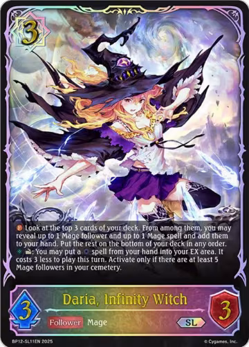 Daria, Infinity Witch (SL) (BP12-SL11EN), Worldreaver’s Descent — Shadowverse card price