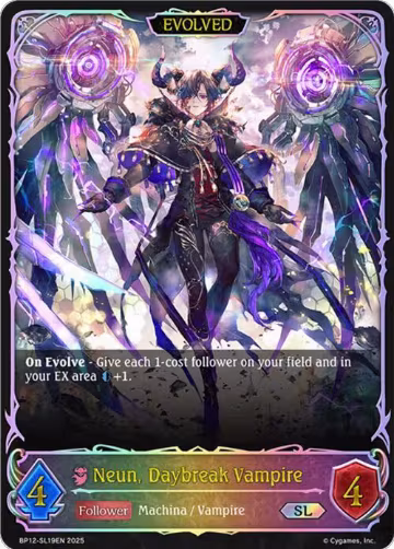 Neun, Daybreak Vampire (Evolved) (SL) (BP12-SL19EN), Worldreaver’s Descent — Shadowverse card price